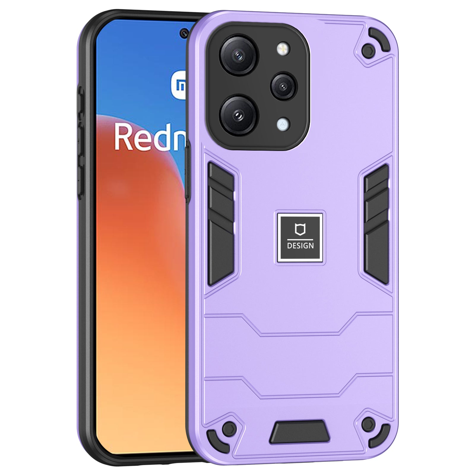 For Xiaomi Redmi 12 4G / 5G (Global) Case PC+TPU Phone Cover 2 in 1 Heavy Duty - Black For Xiaomi Redmi 12 4G / 5G (Global) Case PC+TPU Phone Cover 2 in 1 Heavy Duty - Black